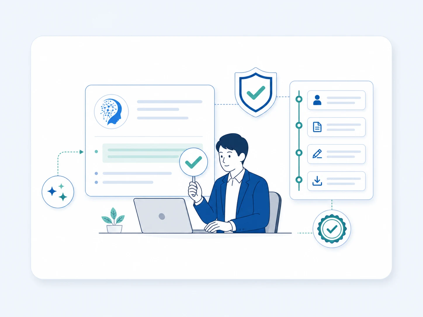 ต้องมี approval และ audit ของคนไหมのビジネスイラスト