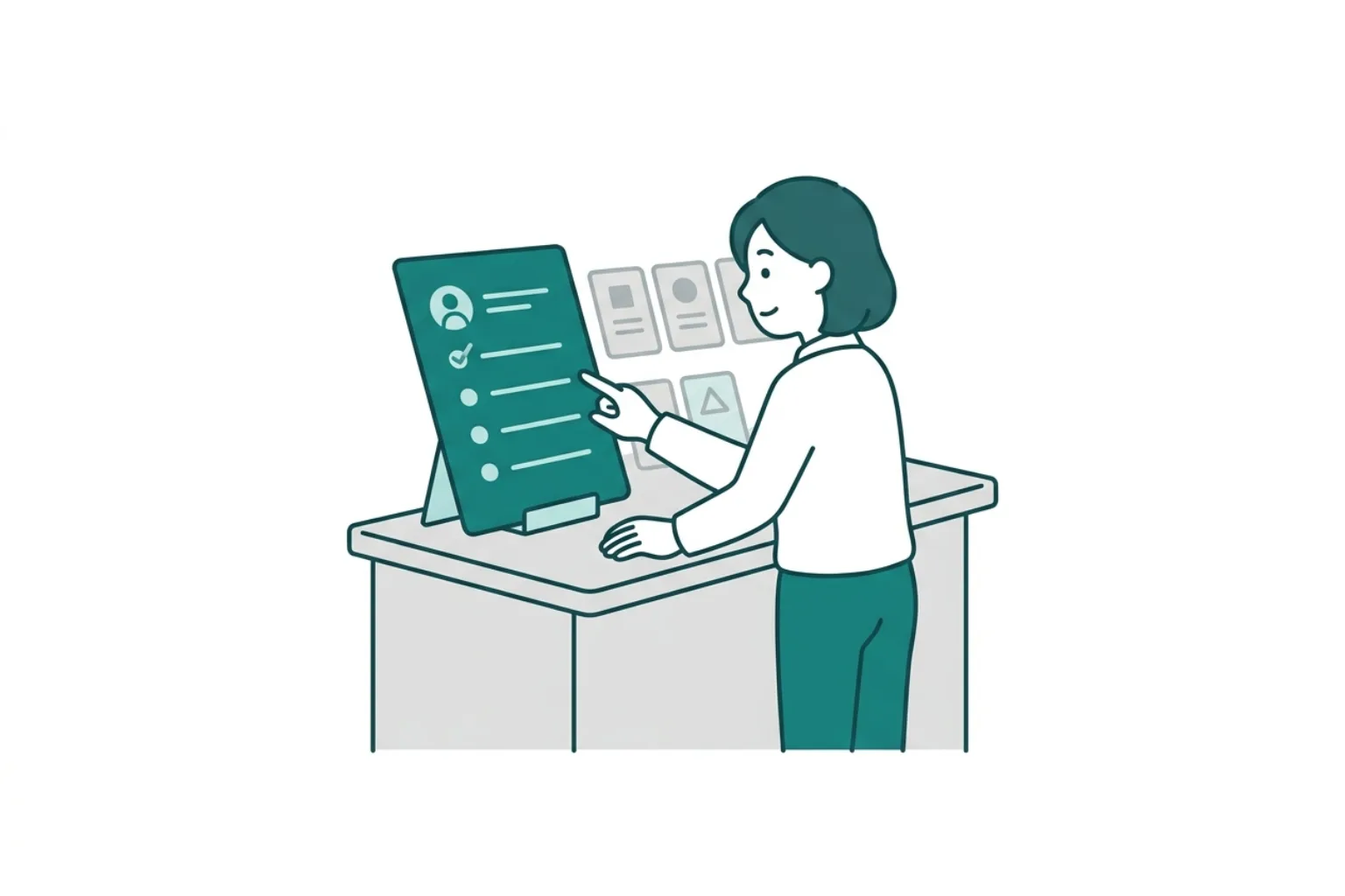 期限と承認待ちをRoutineで確認するビジネスイラスト